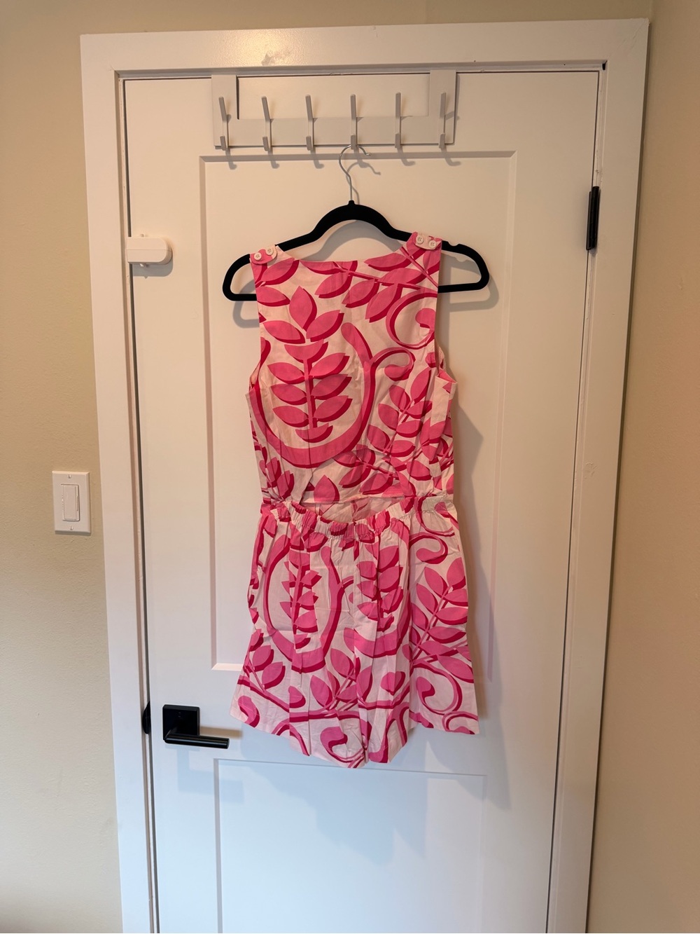 Anthropologie Porridge Rosy Cut-Out Floral Paisley Pink White Romper - Picture 2 of 4